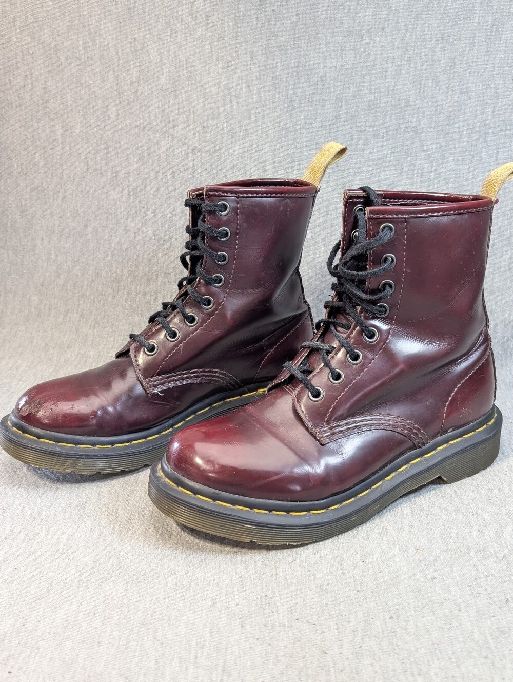 Dr Martens Vegan 1460 Boots Women's 6 Burgundy Cherry